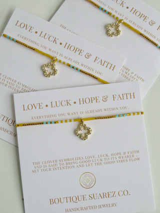 Infinite Luck - Abigail Clover Bracelet - Yellow