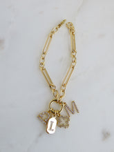 Load image into Gallery viewer, Zodiac Charm Cluster Bracelet 2 Initials  - Figaro Link