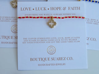 Ashlyn Clover Cord Bracelet - Love • Luck • Hope & Faith