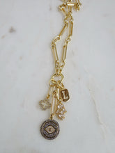 Load image into Gallery viewer, Clover, Evil Eye, Hamsa &amp; 1 Initial Charm Cluster - Figaro