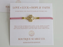 Load image into Gallery viewer, Beatrice Heart Clover Bracelet - Love • Luck • Hope &amp; Faith