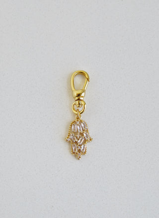 Baguette Diamond Hamsa - Hand of God Charm on Swivel Clasp