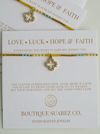 Infinite Luck - Abigail Clover Bracelet - Yellow