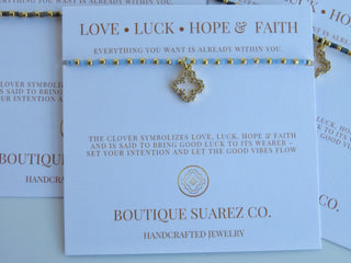 Ashlyn Clover Cord Bracelet - Love • Luck • Hope & Faith