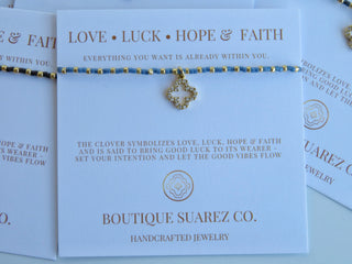 Ashlyn Clover Cord Bracelet - Love • Luck • Hope & Faith