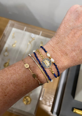 Enlightened - Lotis Lapis Lazuli Pearl Wrap Bracelet - Necklace