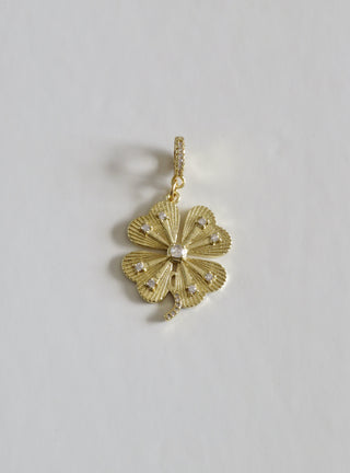 Diamond Clover Charm on Diamond Hinged Clasp