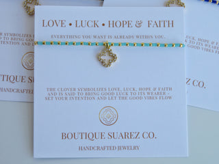 Ashlyn Clover Cord Bracelet - Love • Luck • Hope & Faith