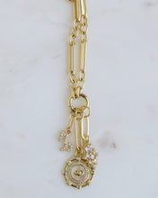 Load image into Gallery viewer, Zodiac Evil Eye Hamsa Celestial Charm Cluster Necklace - Figaro