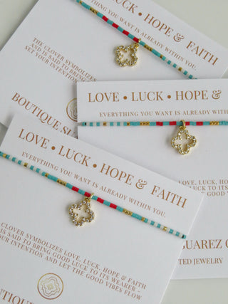 Infinite Luck - Abigail Clover Bracelet Blue