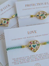 Load image into Gallery viewer, Beatrice Diamond Candy Bracelet - Heart &amp; Evil Eye