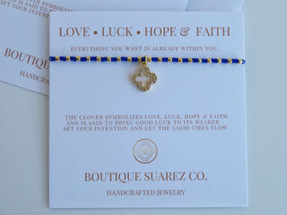 Ashlyn Clover Cord Bracelet - Love • Luck • Hope & Faith