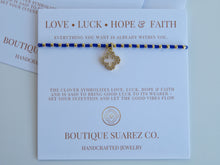 Load image into Gallery viewer, Ashlyn Clover Cord Bracelet - Love • Luck • Hope &amp; Faith