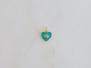 Hamsa Heart Clover 1 Initial Bracelet - Figaro Link