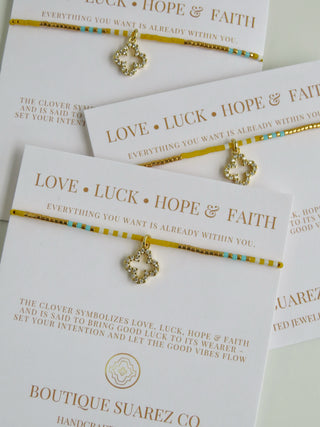 Infinite Luck - Abigail Clover Bracelet - Yellow