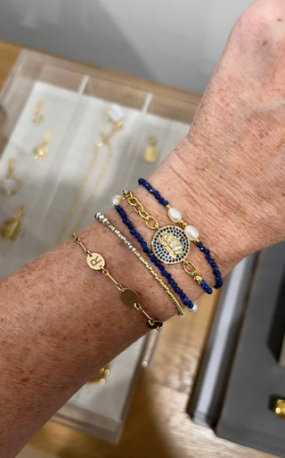 Enlightened - Lotis Lapis Lazuli Pearl Wrap Bracelet - Necklace