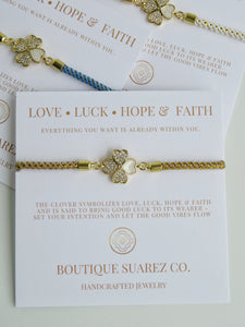 Alina Heart Clover Bracelet - Love • Luck • Hope & Faith
