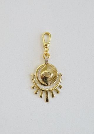 Aurora Diamond Evil Eye Pendant with Swivel Clasp