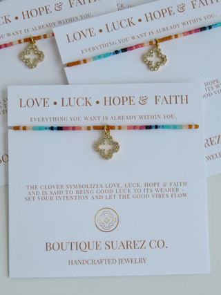 Infinite Luck - Abigail Clover Bracelet - Cognac