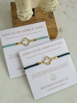 Manifest Love • Luck • Hope & Faith - Clover Bracelet