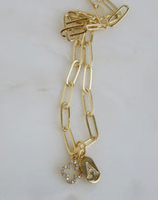 Load image into Gallery viewer, Clover &amp; Initial Tag Necklace - Clip Chain