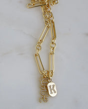 Load image into Gallery viewer, Love &amp; Initial Tag Necklace - Figaro Chain