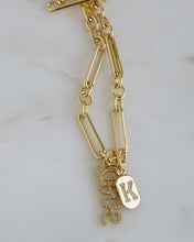 Load image into Gallery viewer, Love &amp; Initial Tag Necklace - Figaro Chain