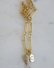 Load image into Gallery viewer, Shield &amp; Initial Tag Necklace - Figaro Chain