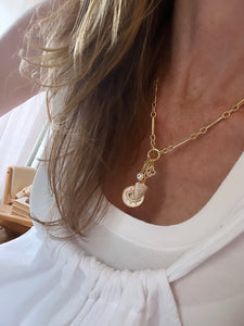 Santorini Evil Eye Charm Cluster Necklace - Figaro