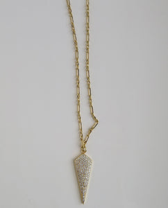 Pave Diamond Arrowhead Necklace - Clip Chain