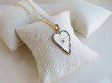Load image into Gallery viewer, Rose Cut Diamond Evil Eye Heart Necklace