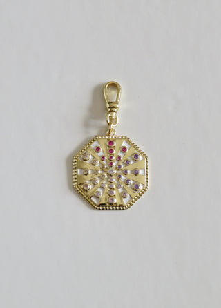 Colorful Octogan Pendant on Swivel Clasp