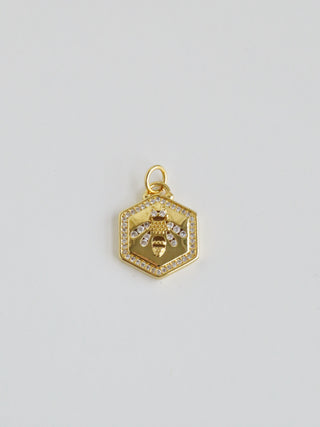 Hexagon Bee Charm