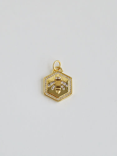Hexagon Bee Charm