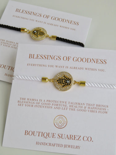 Beatrice Black Hamsa Bracelet - Blessings Of Goodness