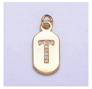 Diamond Initial Tag - 4mm Jump Ring