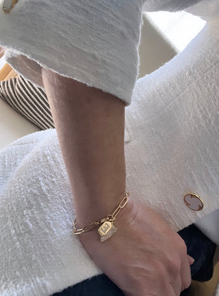 Guard Your People Initial Bracelet