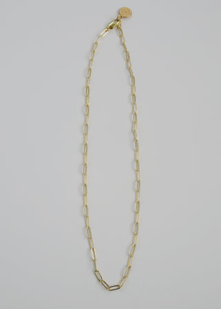 Small 16k Paperclip Link Necklace - add hinged clasp charms
