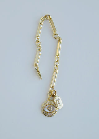 Perla Evil Eye & Initial Bracelet