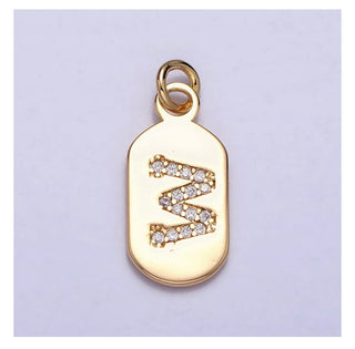 Diamond Initial Tag - 4mm Jump Ring