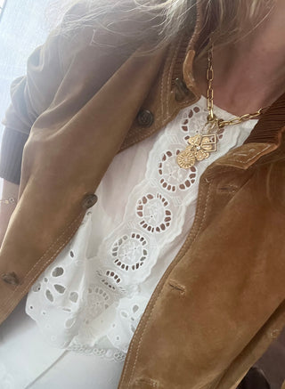 Diamond Clover Charm on Diamond Hinged Clasp