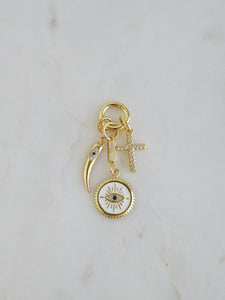 Divine Protection Evil Eye Cornicello Charm Cluster