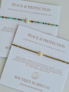 Rena Pearl Bracelet - Peace & Protection