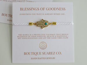 Beatrice Turquoise Hamsa Bracelet - Blessings Of Goodness
