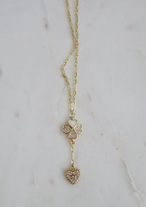 Diamond Clover Heart Extension Necklace - love • luck • hope & faith