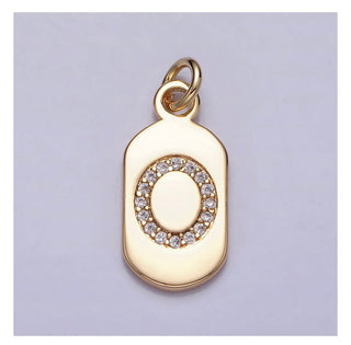 Diamond Initial Tag - 4mm Jump Ring