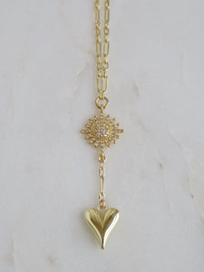 Diamond Sun Heart Extension Necklace - Life & Love