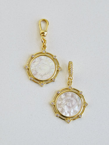 Celestial Perla Evil Eye Medallion with Hinged Clasp