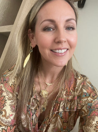 Feathered Blue Topaz Crystal Earrings