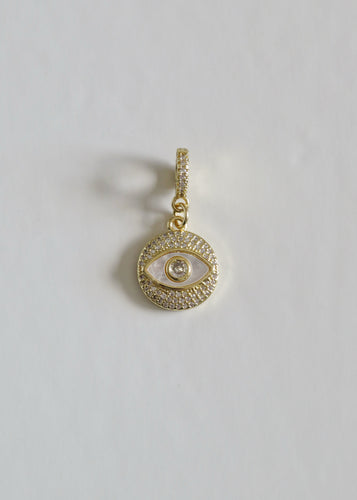 Perla Evil Eye Charm with Diamond Hinged Clasp